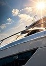 Boat hull protected from UV in the sun